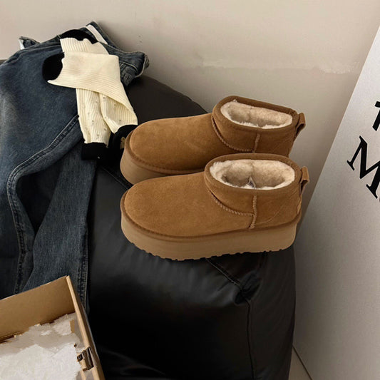 Women's Fashion New Thick-soled Fur Ankle Snow Boots