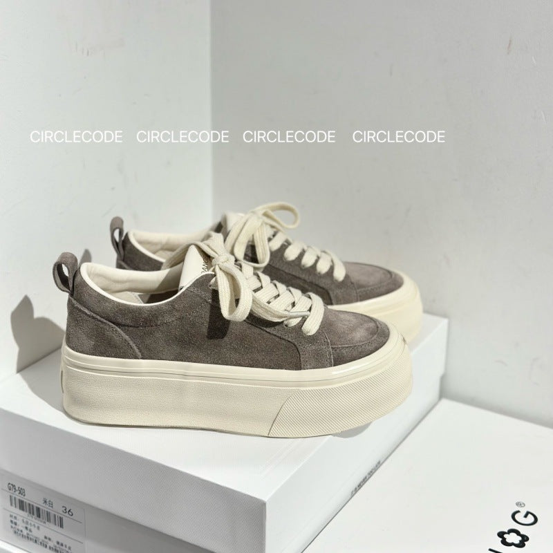 Women's Ni Thick Bottom White Spring Versatile Women's Casual Shoes