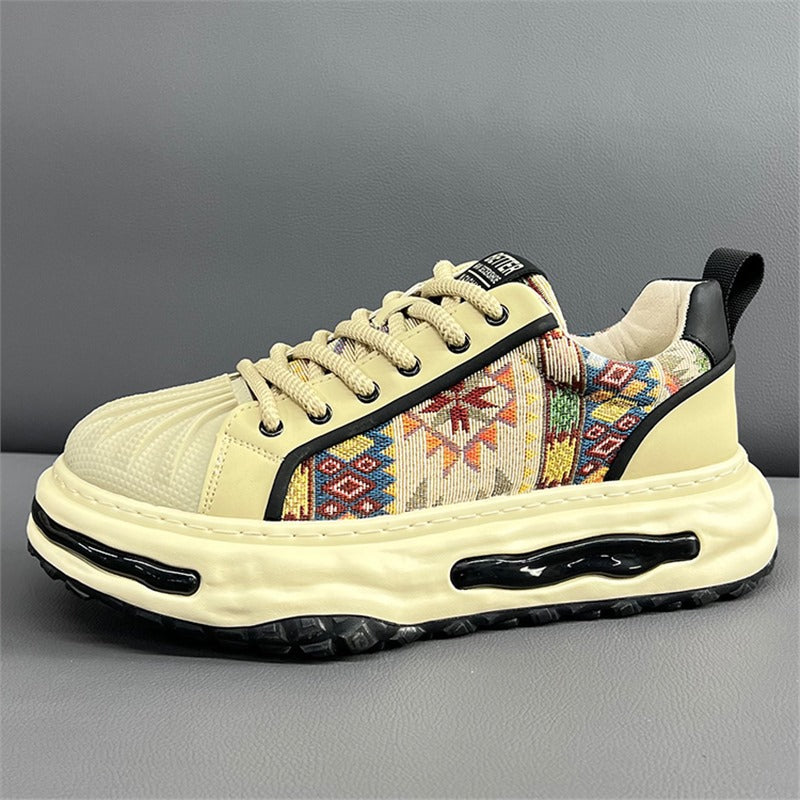 Men's Shell Toe Embroidered Daddy Trendy Spring Comfortable Men's Business Leather Shoes