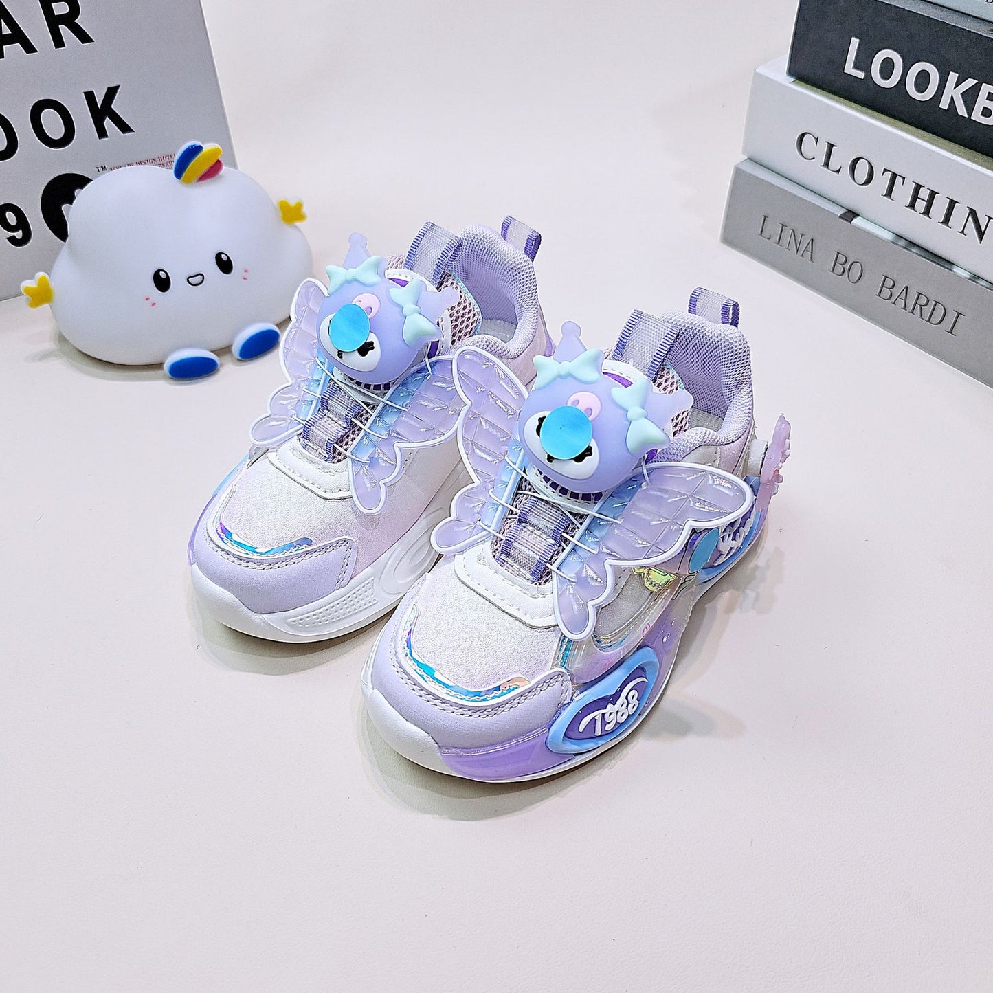 Cartoon Princess Middle Buttoned Light Bottom Sneakers