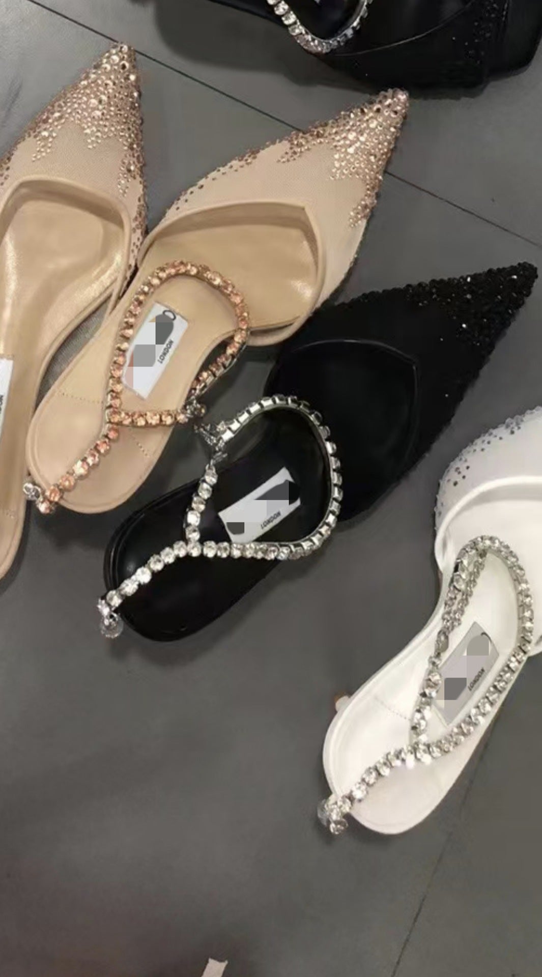 Women's J Mesh Rhinestone Affordable Luxury Fashion Stiletto Heels