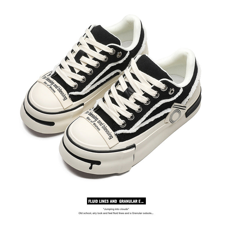 Women's & Men's Twisted Rolls Trendy Bread Thick Sole Increased Beggar Men's Canvas Shoes