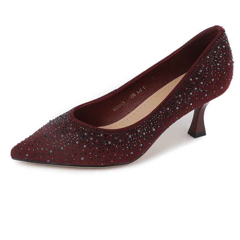 Women's Autumn Pointed Toe Stiletto Hot Rhinestone Women's Shoes
