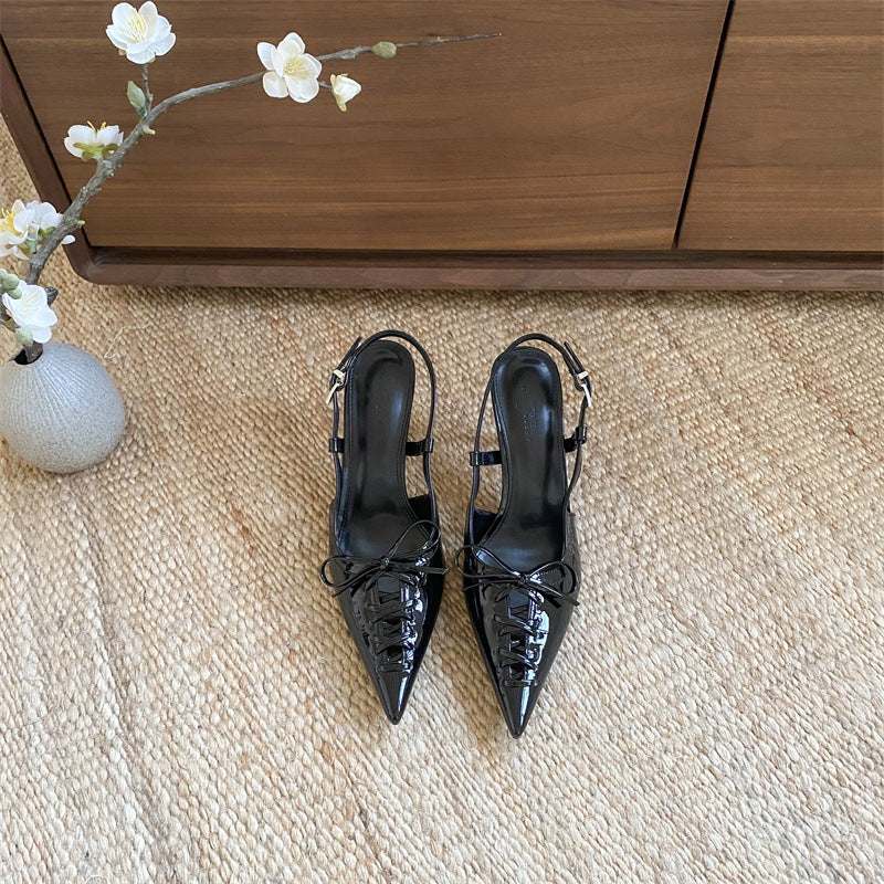 Women's Pointed Toe Stiletto Lace Up Outer Wear Summer Fairy Style High Heeled Sandals