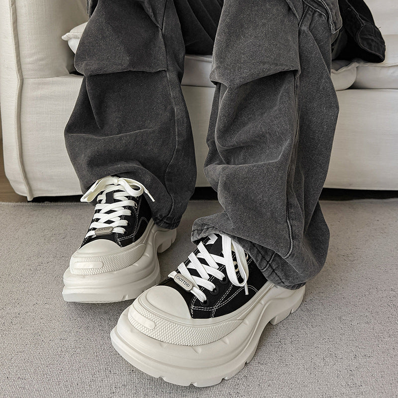 Women's & Men's Platform Height Increasing Autumn Versatile High Street Fashion Men's Shoes