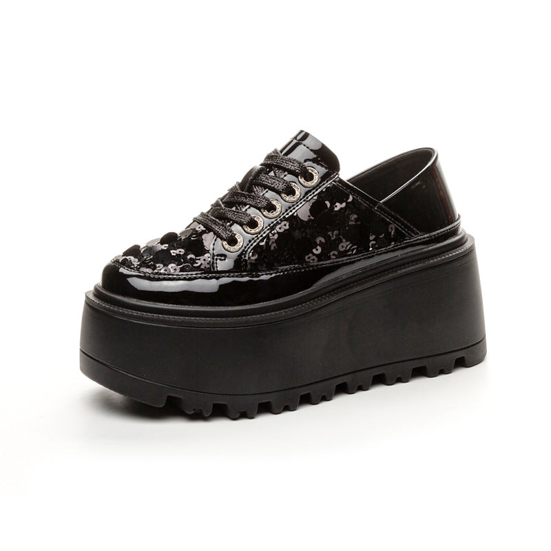 Women's Thick-soled Two-way Mesh Breathable Platform Sequined Casual Shoes