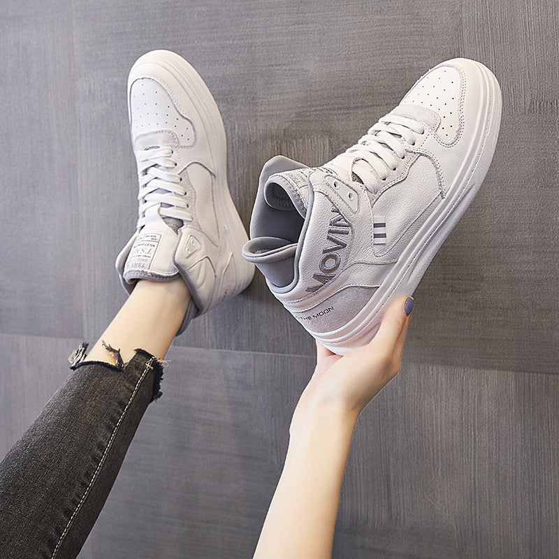 Women's Genuine High Top White Sports Board Women's Shoes