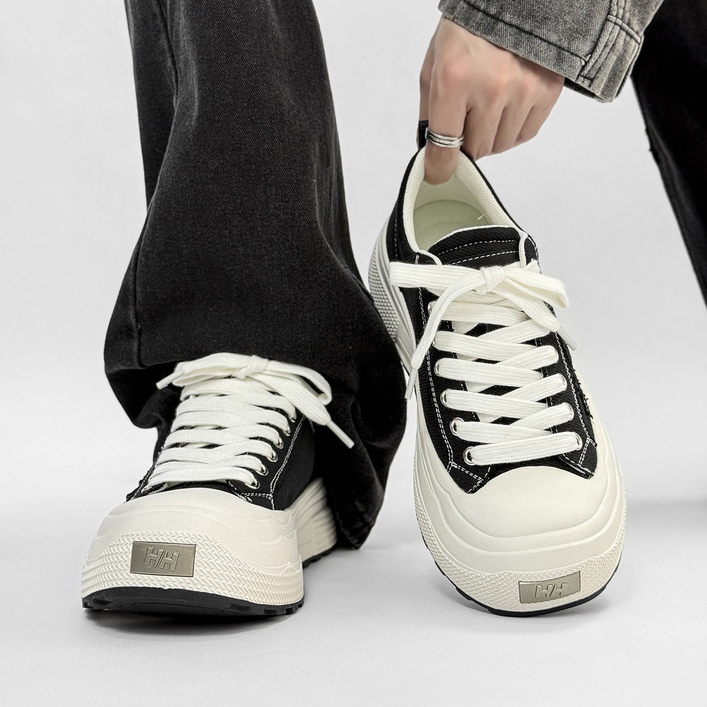 Men's Increasing Insole Versatile Sports Muffin Platform Men's Canvas Shoes