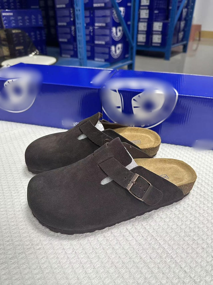 Women's & Men's Cork Sole Half Pack Thick Bottom Slippers