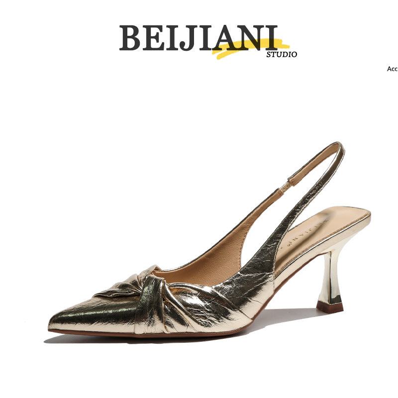 Women's Chinese Style Twisted Pointed Toe Stiletto Women's Fashion Shoes