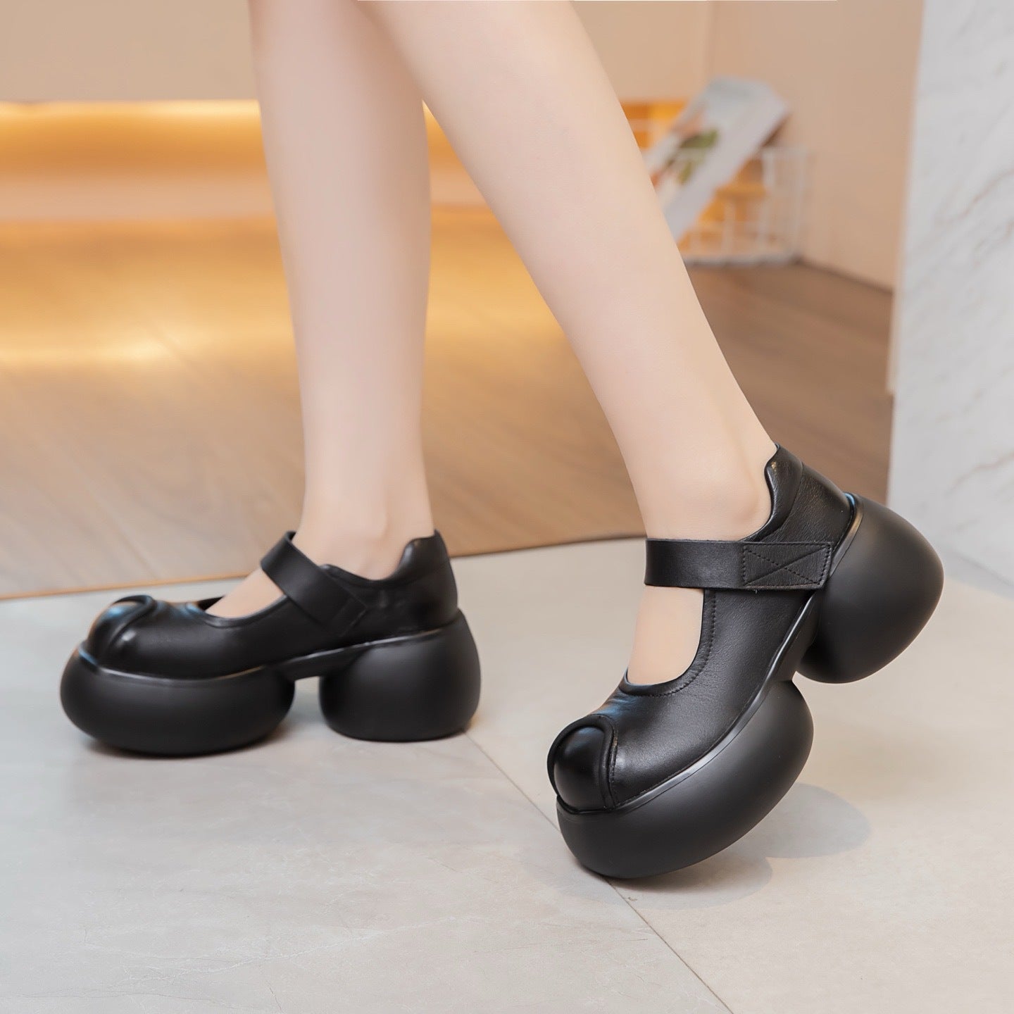Women's Mary Jane Spring Increased Comfortable Height Increasing Women's Shoes