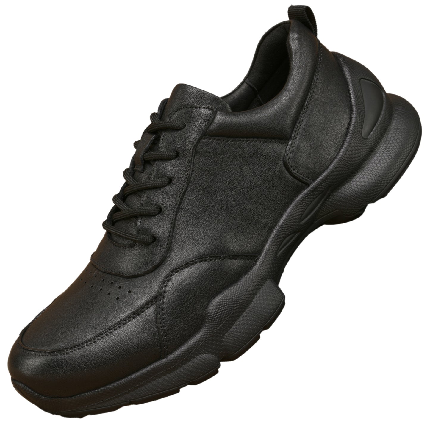 Men's Top Layer Cowhide Black Business Walking Foam Soft Men's Shoes