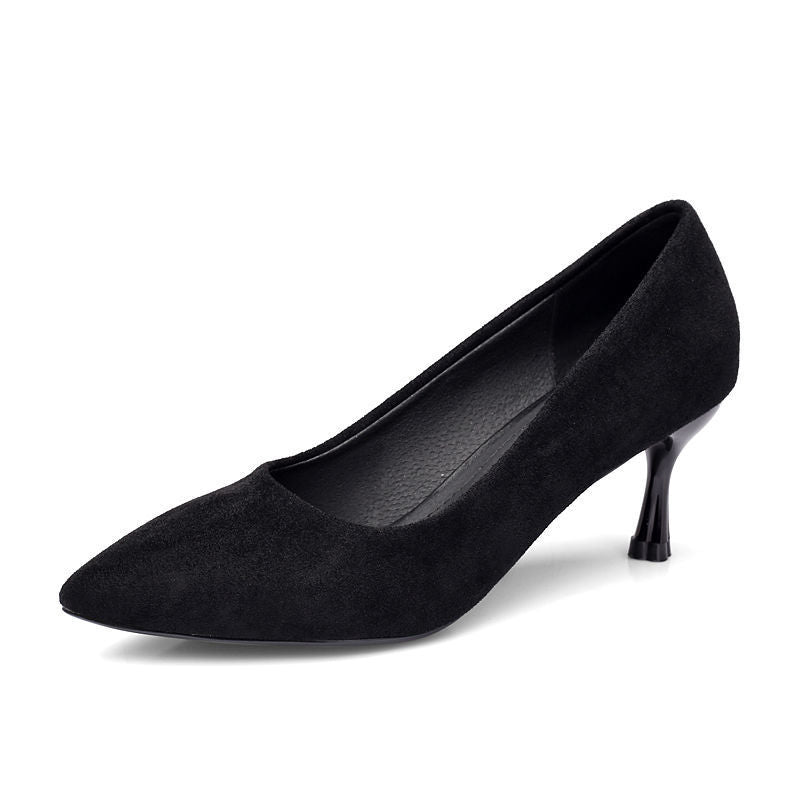 Women's High Black Professional Round Toe Stewardess Interview Formal Wear Women's Fashion Shoes