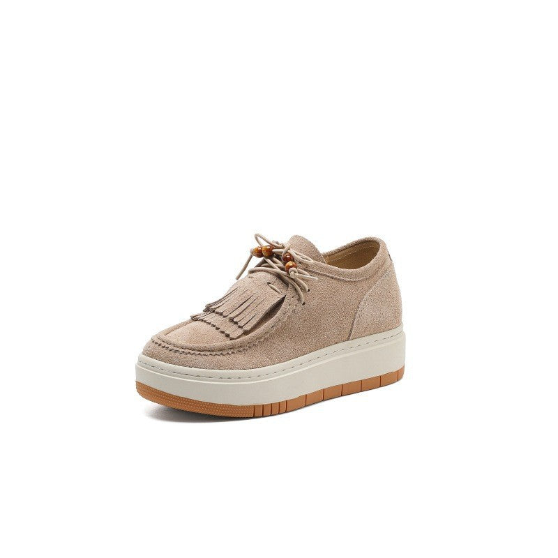 Women's Height Increasing Insole Spring Retro Platform Men's Shoes