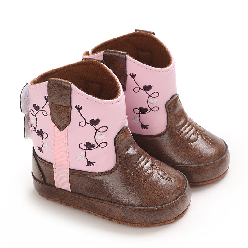 Autumn Fashionable Printed Soft Bottom Infant Boots