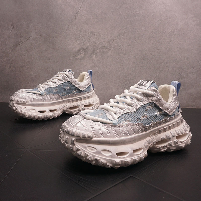 Men's Breathable Platform Dad Low Top Fashion Trend Men's Board Shoes