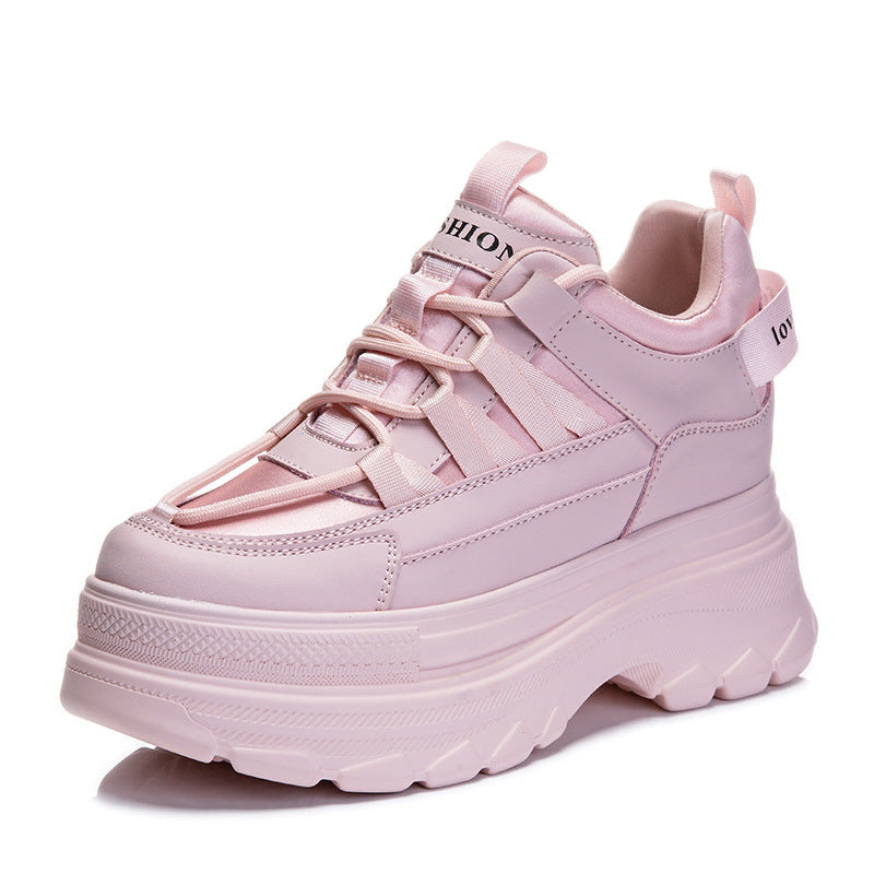 Women's Platform White Height Increasing Insole Leisure Board Trendy Women's Casual Shoes