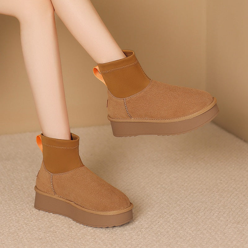Fleece-lined Platform Warm Winter Cotton Lightweight Snow Boots