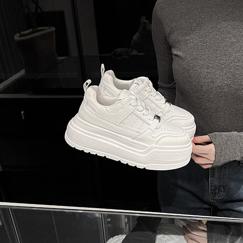 Women's White Spring Platform Lightweight Board Breathable Women's Casual Shoes