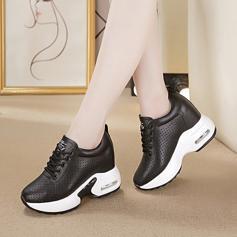 Women's Autumn White Small Height Increasing Insole Versatile Women's Casual Shoes