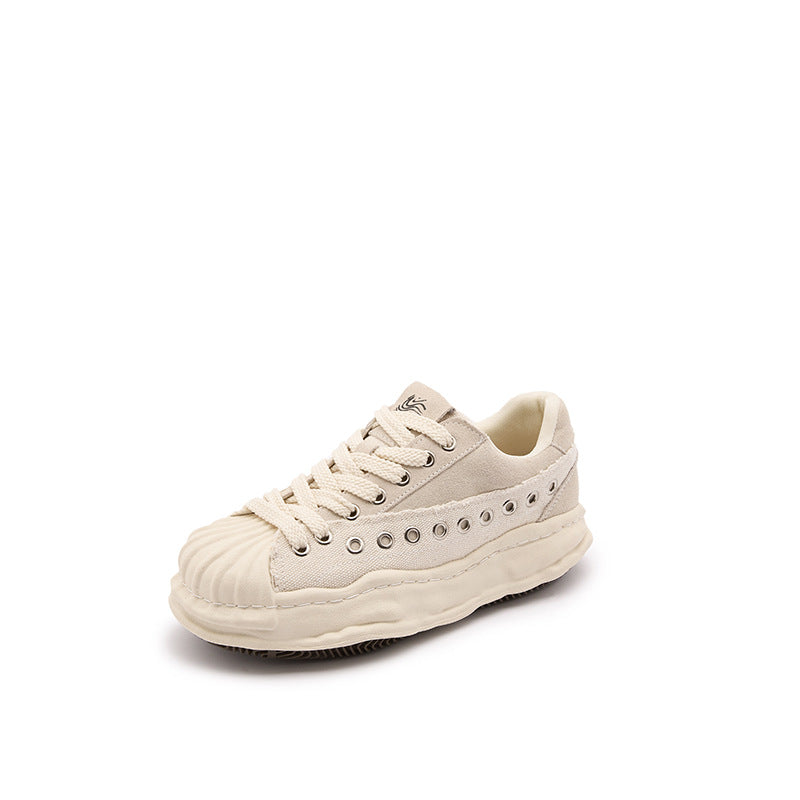 Women's & Men's Stitching Shell Toe Dissoed Design Platform Sneakers