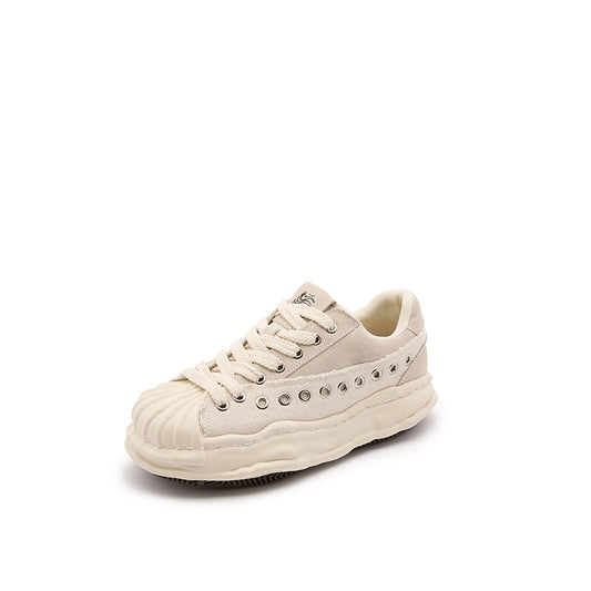 Women's & Men's Stitching Shell Toe Dissoed Design Platform Sneakers