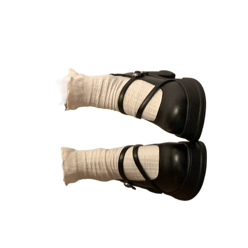 Round High Platform Female Summer Versatile Retro French Mary Heels