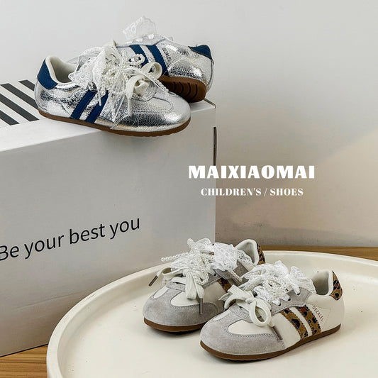 Bow Double Shoelace German Training Lightweight Children's Sports Shoes
