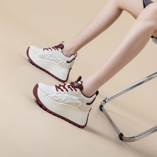 Women's Small Dad Fashionable Platform Mesh Surface Breathable Height Increasing Men's Shoes