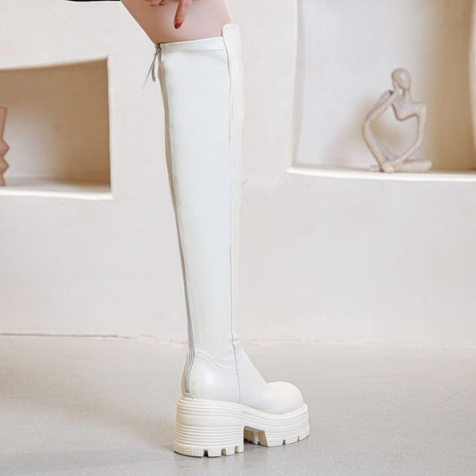 Women's Knee Platform Thin High Elastic Modified Boots