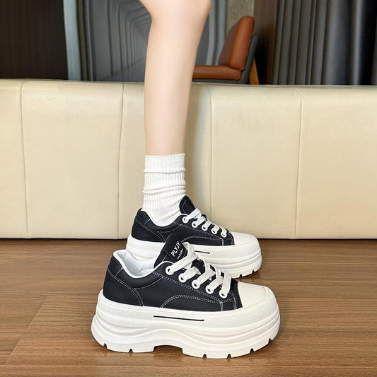 Women's Fashion Four Boutique White Thick Bottom Women's Board Shoes