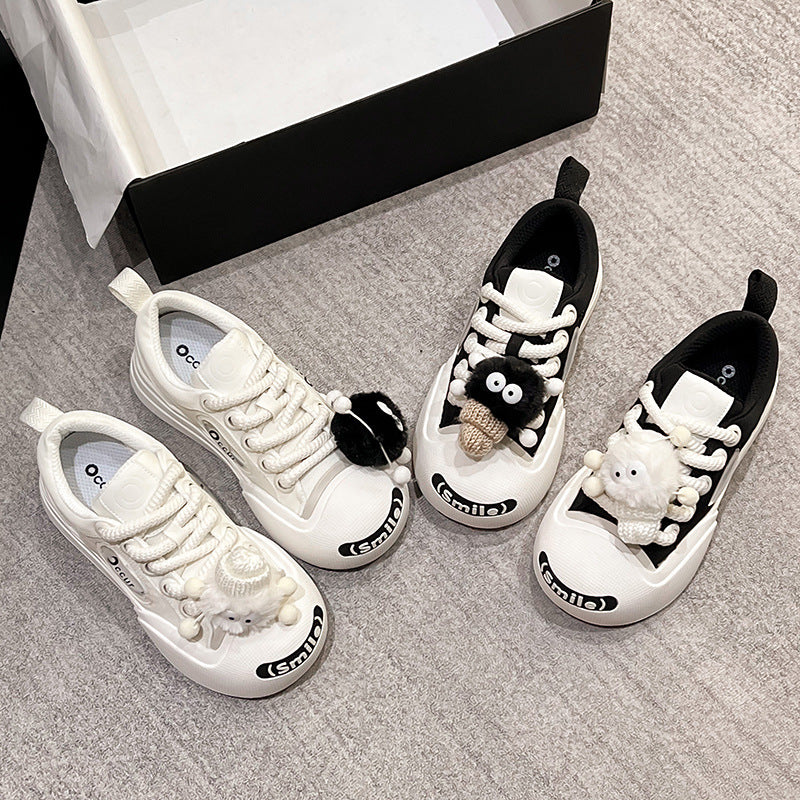 Women's Yan Raise The Bottom Ugly Cute Smiling Black White Casual Shoes