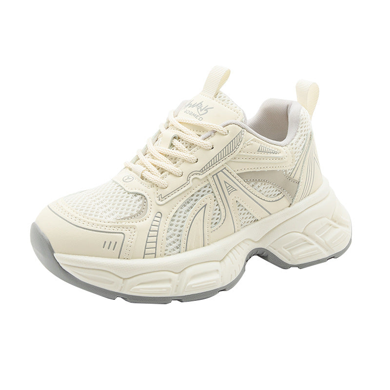 Women's Authentic Clunky Thick Bottom Height Increasing Insole Sneakers