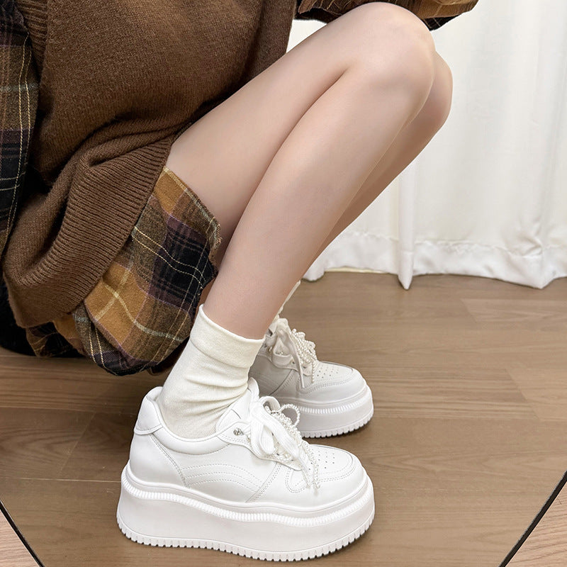 Women's Not Tired Feet Height Increasing Insole Platform White Men's Shoes
