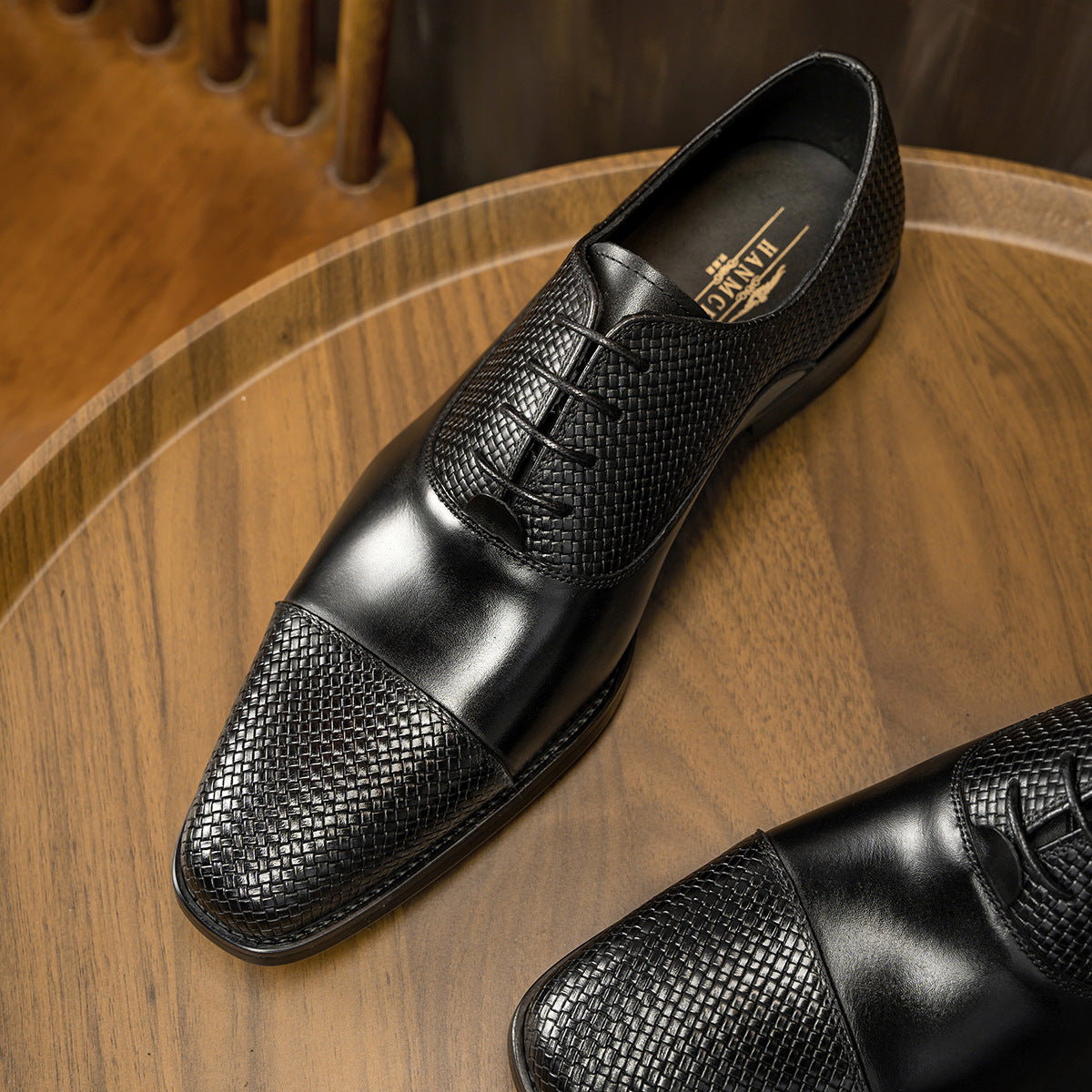 Men's Formal Fashion Office Stitching Oxford Black Wedding Best Men's Business Leather Shoes