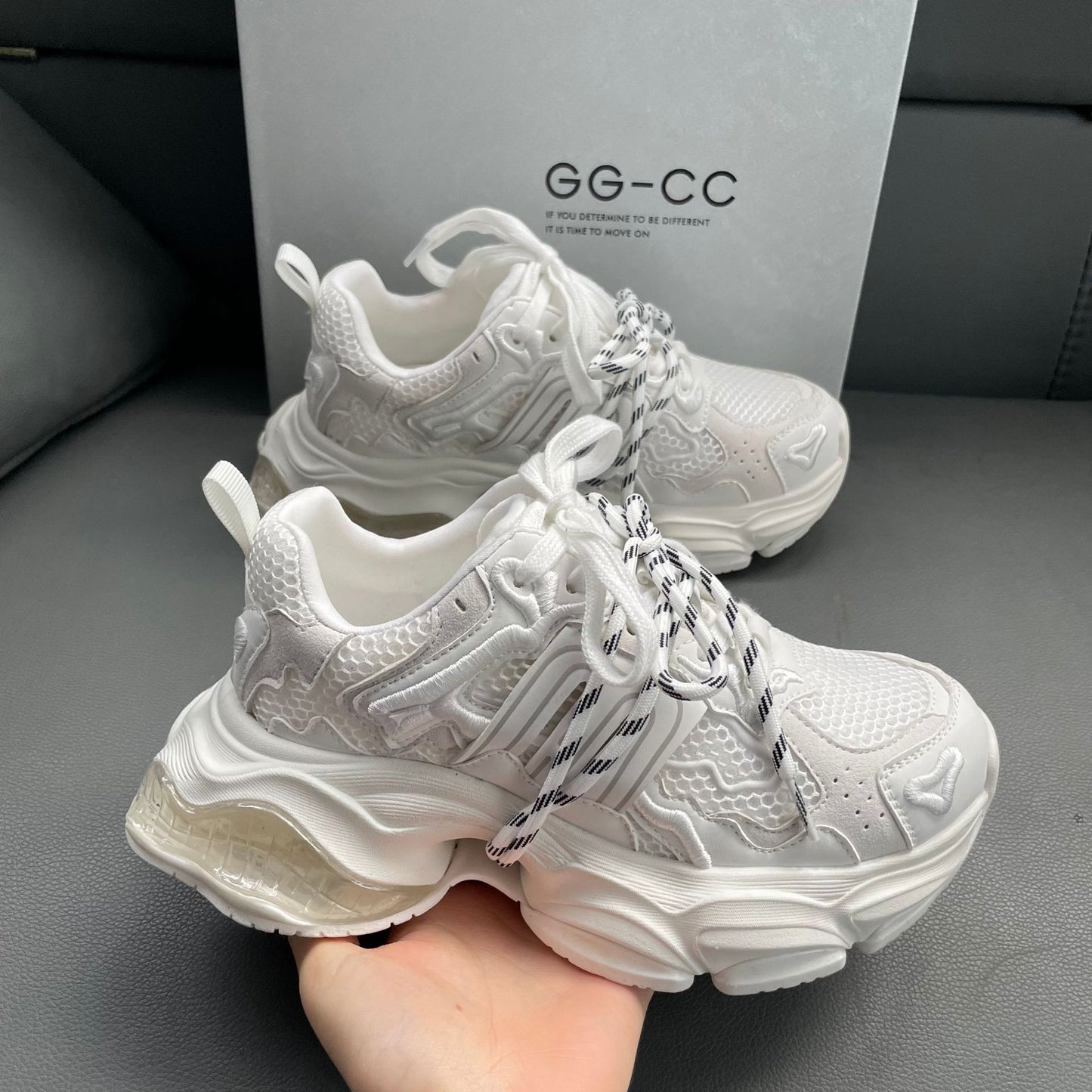 Women's Version Trendy Binding Dirty Heightened Daddy Autumn Design Sense Sports Women's Board Shoes