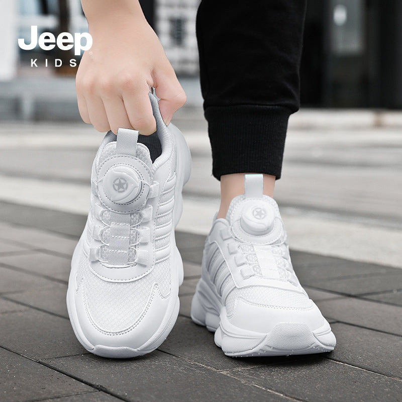Children's White Running Green Boys Solid Color Children's Sports Shoes