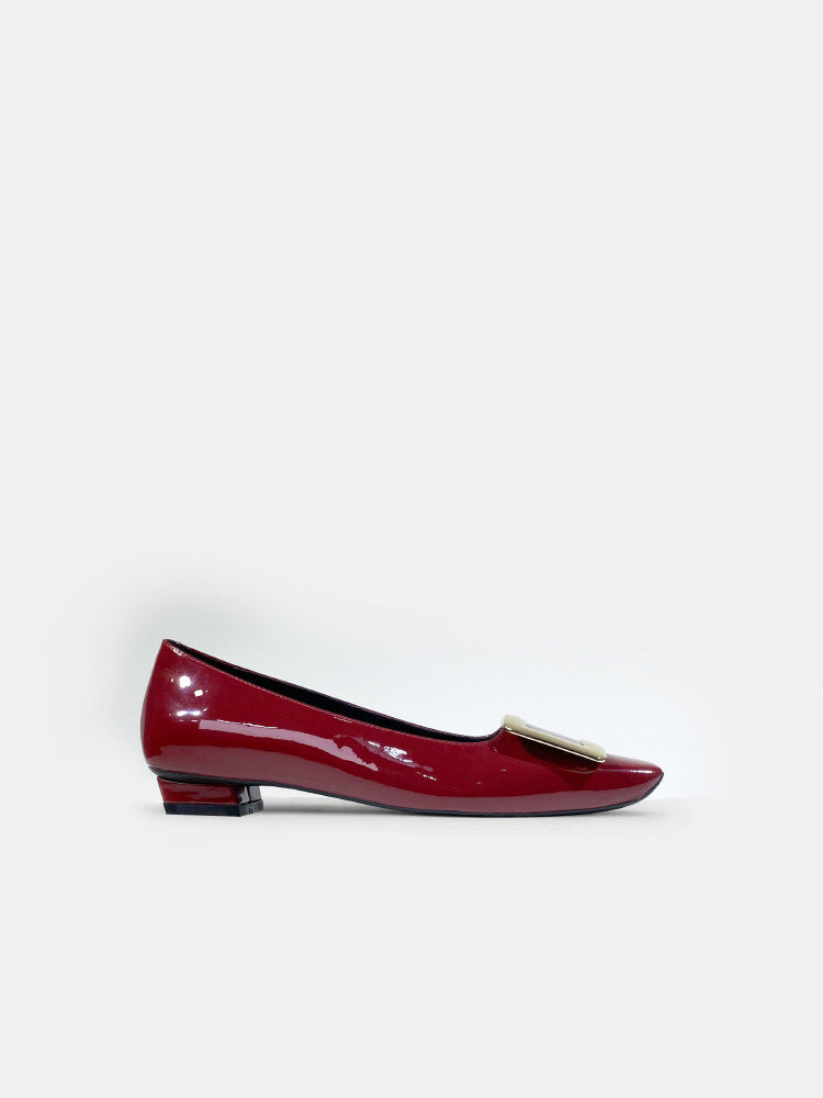Women's Patent Low Classic Square Head Office Commute Women's Fashion Shoes