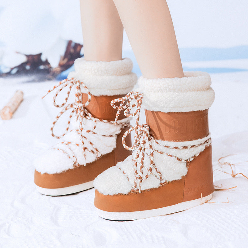 Women's Moon Space Winter Thick Warm Sleeve Cotton Women's Snow Boots