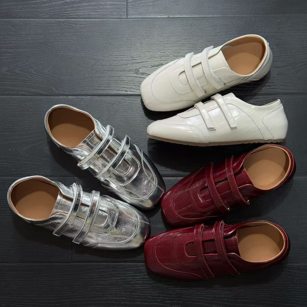 Pumps Spring Square Toe Top Layer Cowhide Comfortable Flat German Women's Casual Shoes