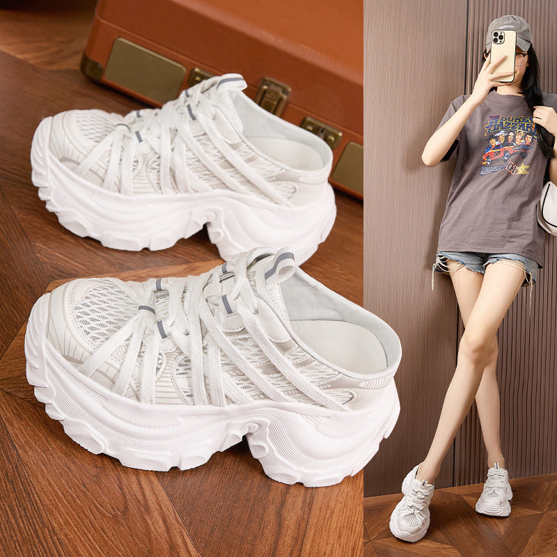Women's Summer Breathable Mesh Height Increasing Insole Sneakers