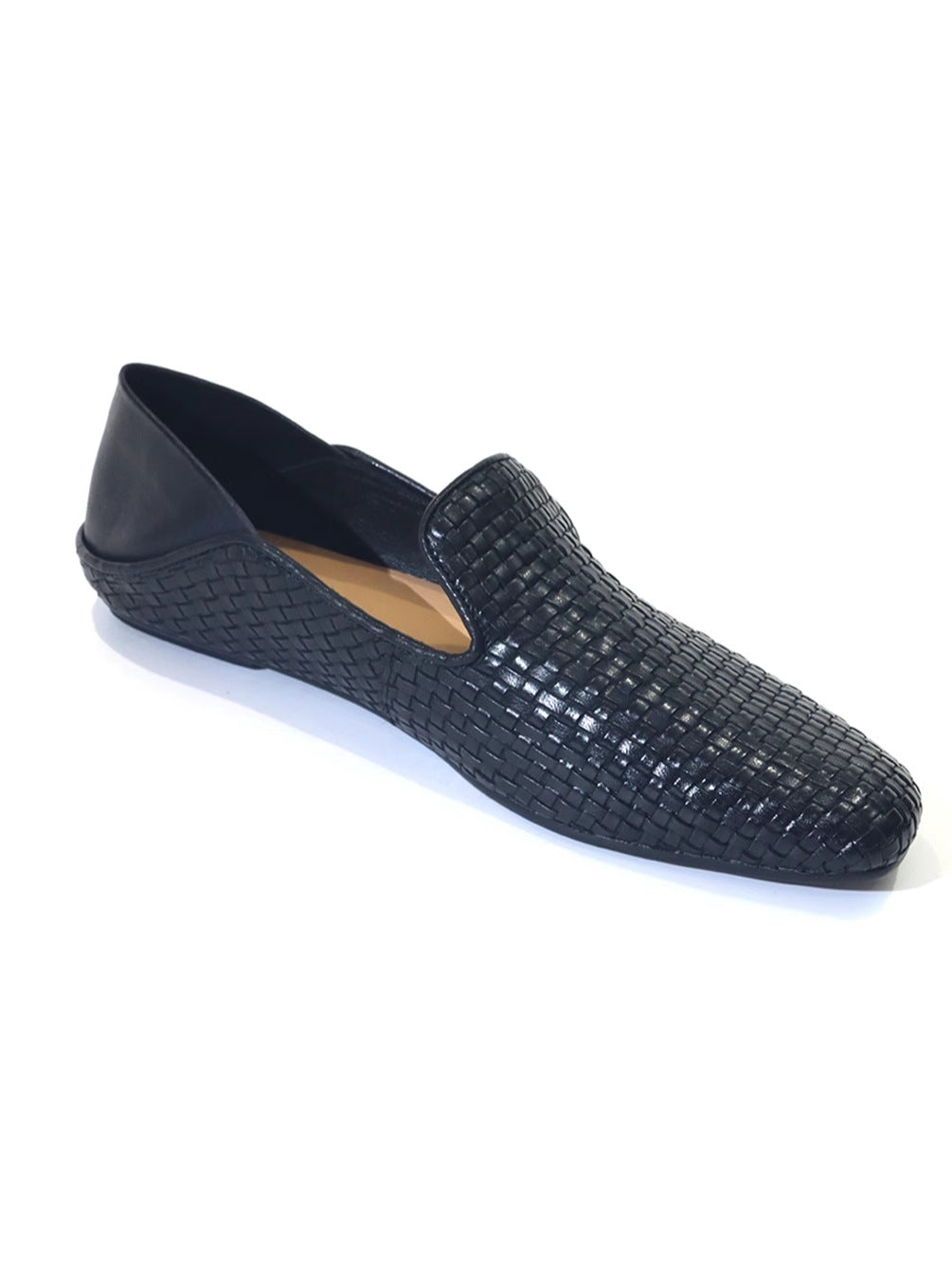 Weave Vintage Italian Classic Square Head British Women's Casual Shoes