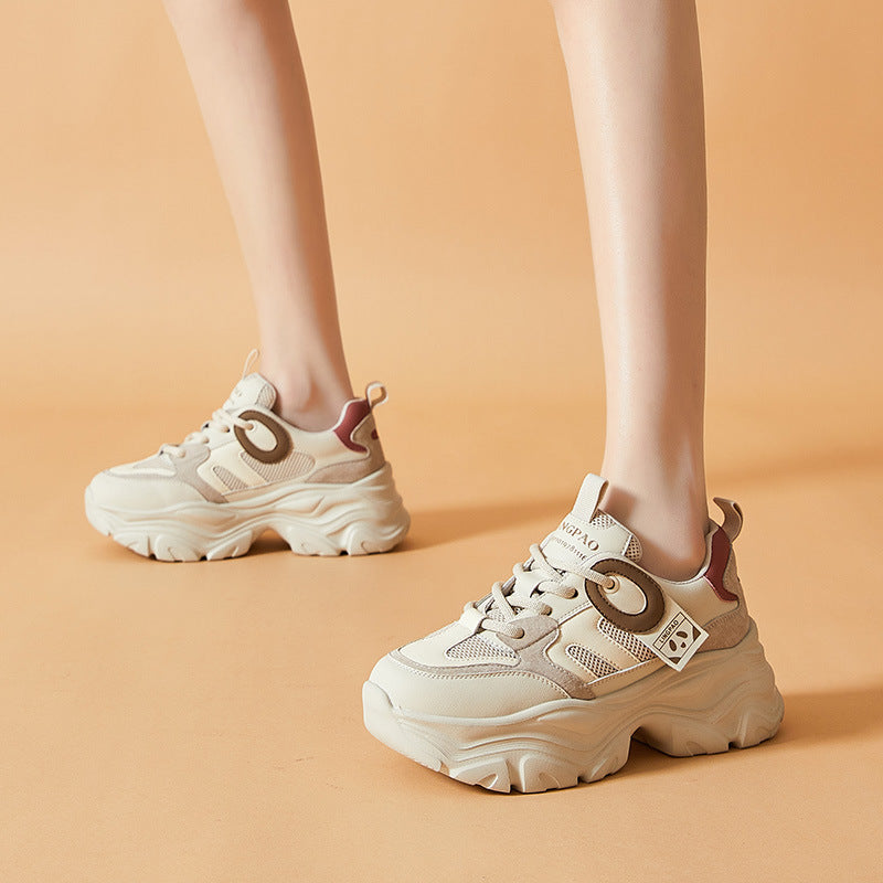 Women's Leisure Fashion Clunky Female Four Thick Casual Shoes