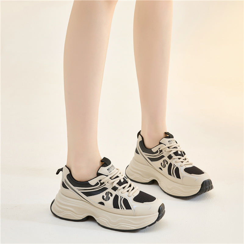 Women's & Men's Plus Size Authentic Clunky Platform Breathable Sneakers