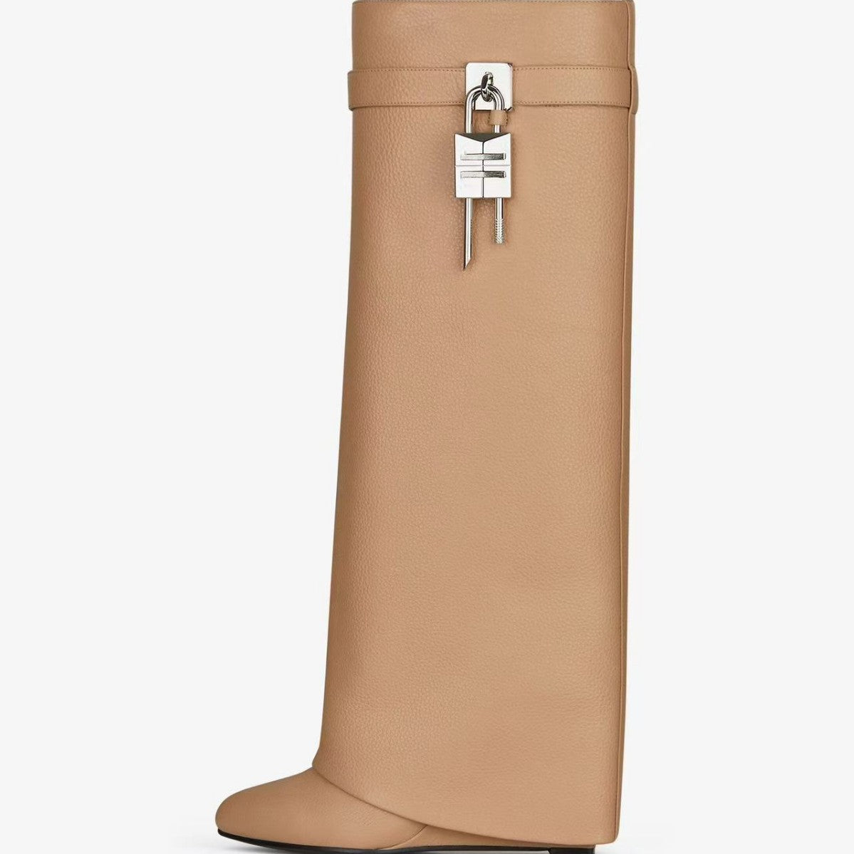 Large Tube Circumference Round Head Long Canister Metal Lock Catch Women's Leather Boots