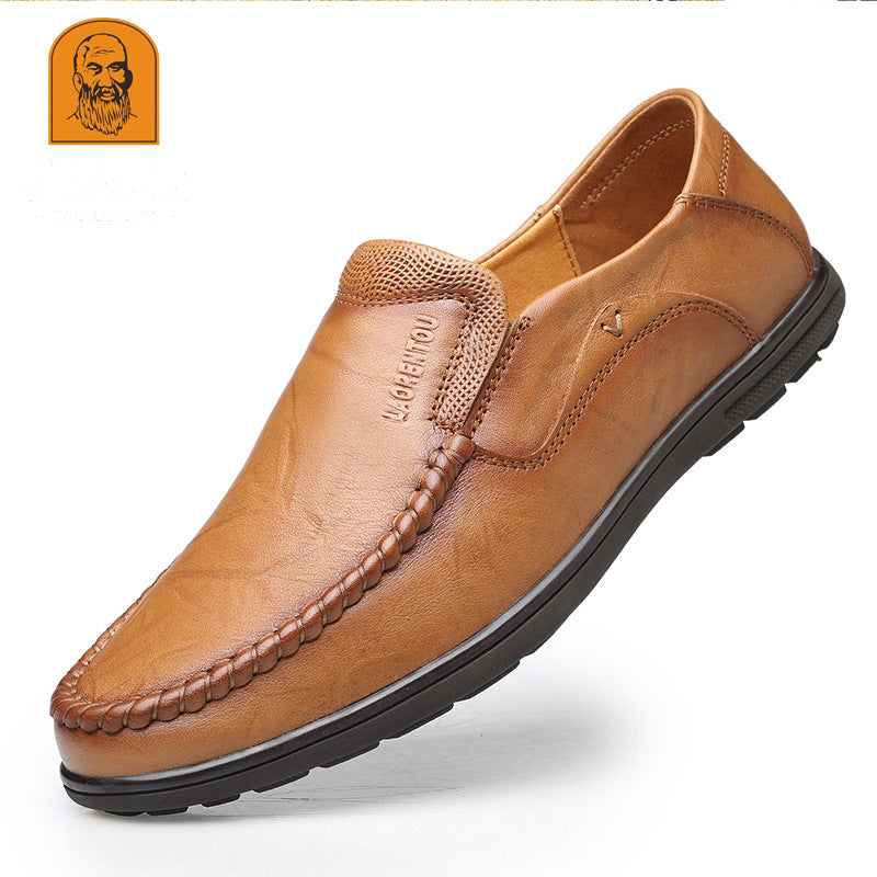 Men's Business Breathable Soft Bottom Green Slip-on Boots