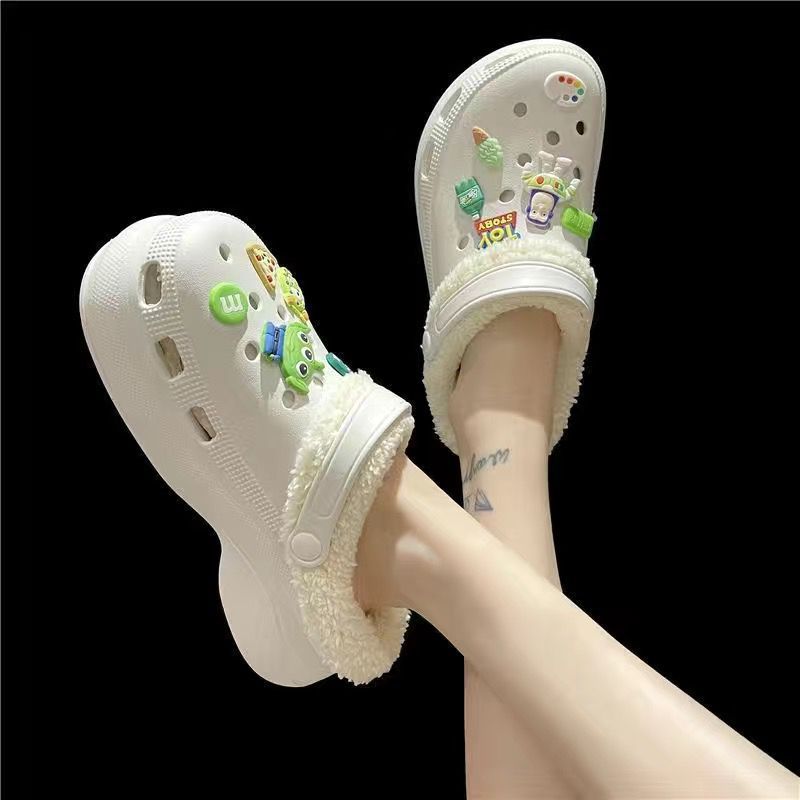 Women's Winter Fleece-lined Warm Cute Couple Cotton Home Women's Shoes