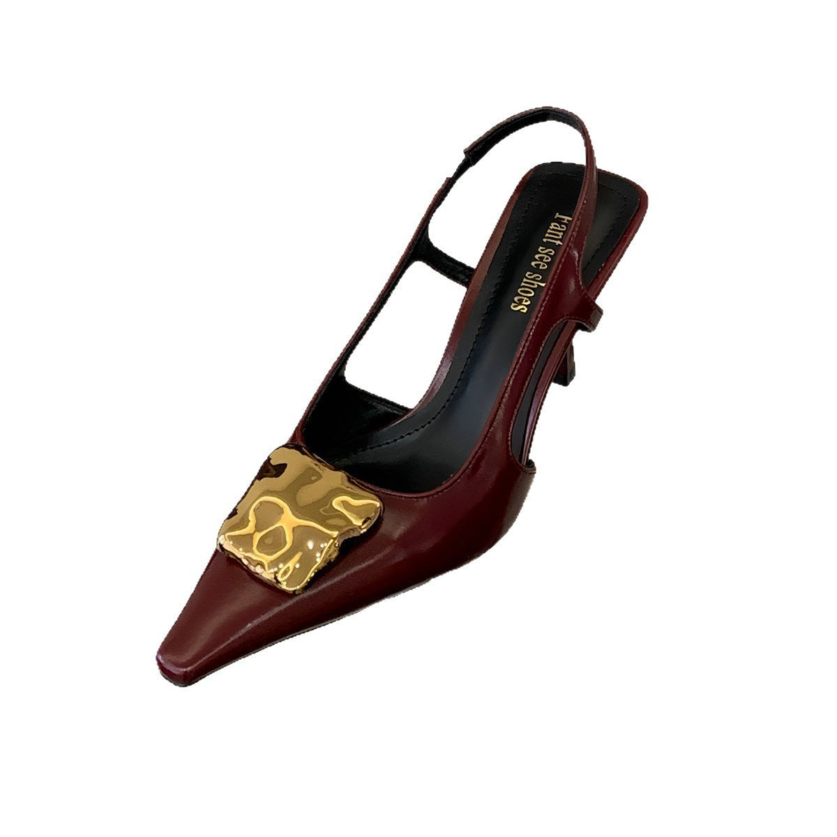 Women's Open Summer Pointed Stiletto Strap Temperament Commute Kitten Closed Heels