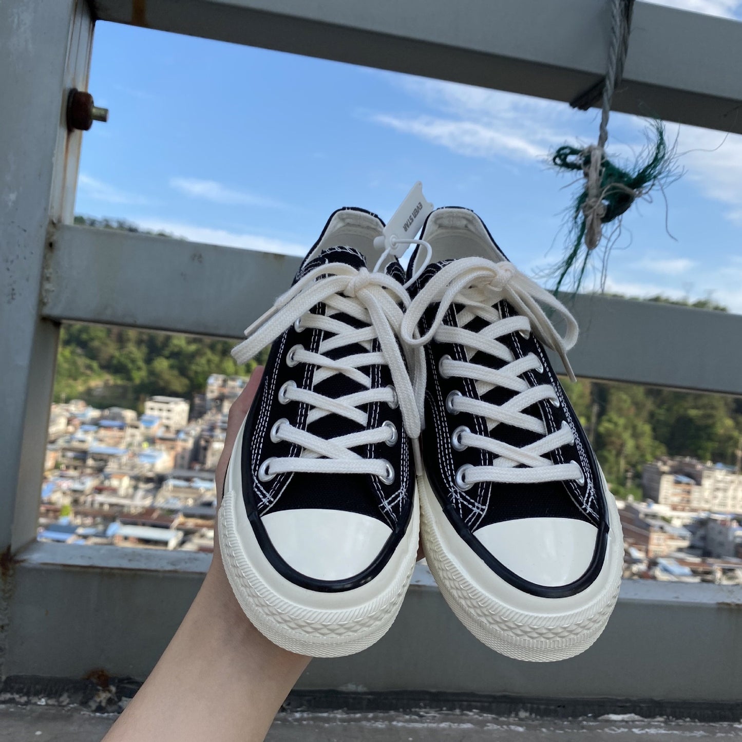 Women's & Men's White Black Low Upper Platform Hight Increasing Board Canvas Shoes