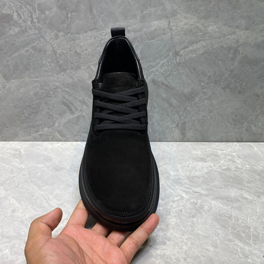 Men's Black Autumn Youth Less Thick Bottom Men's Shoes